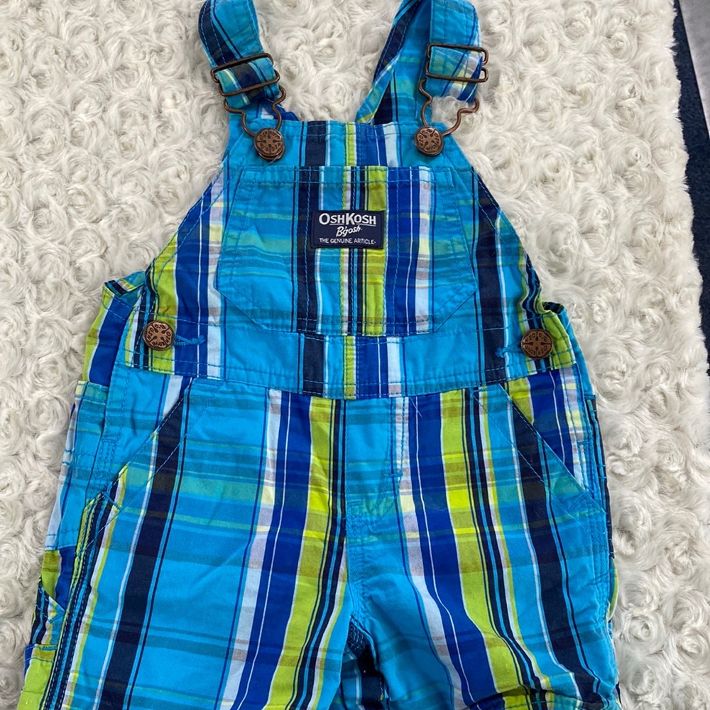 Oshkosh 6 months plaid shirt overalls